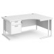 Maestro Cantilever Leg Corner Desk with Two Drawer Pedestal